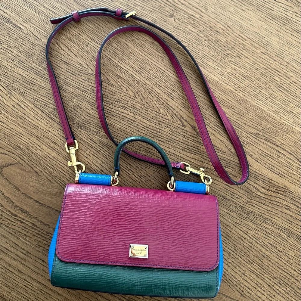 DOLCE&GABBANA, Sicily, leather crossbody bag,
Multicolour, Leather - Picture 2 of 13